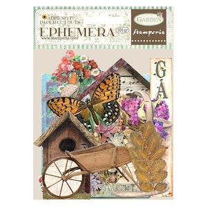 Stamperia Garten Ephemera, Bastelbedarf, Kartenherstellung, Scrapbooking, florale Verzierungen Stamperia selbstklebende Stanzteile, Frühling, Vögel, Pflanzen