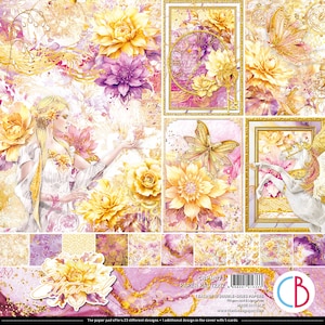 Ciao Bella Ethereal 12" x 12" Scrapbooking Paper Set ,Craft Supplies ,Magic Fairy Fantasy Paper Set,Card Making,Double Sided Paper Unicorn