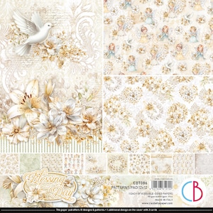 Ciao Bella Blessing Day 12" x 12" Patterns Scrapbooking Paper Set,Craft Supplies,Botanical,Card Making,Decorative Paper Background Floral