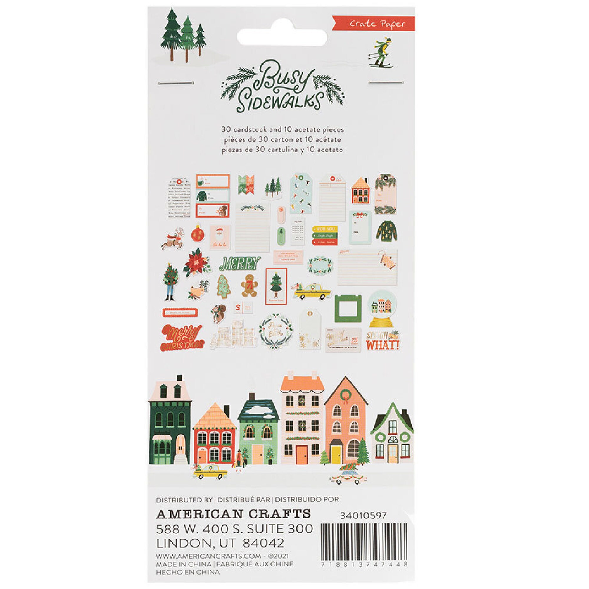 コリアグランドセール Crate Ephemera,embellishments Sidewalks Busy Paper スクラップブッキング