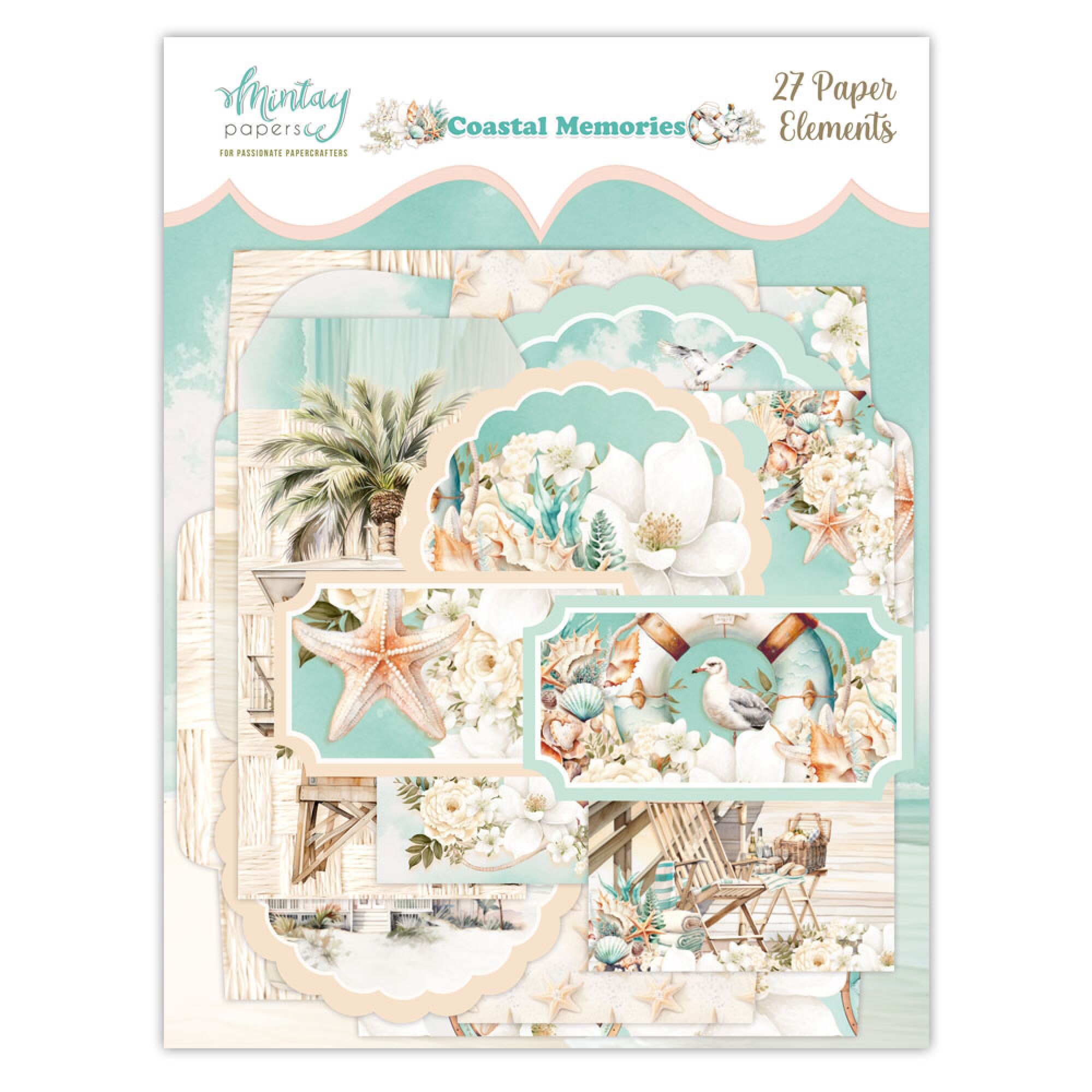 Mintay Coastal Memories Tags ,Card Making,Craft Supplies,Nautical,Summer,Sea,Ephemera,Scrapbooking Embellishments,Ocean Seagull Labels Tags