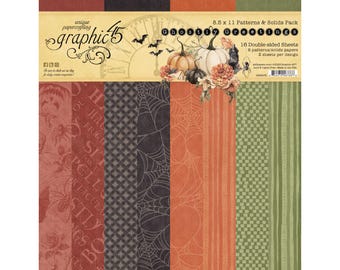 Grafik 45 Geistergrüße Patterns & Solids Pack 8,5 "x 11" Collection Pack, Bastelbedarf, Scrapbooking, Hintergrund-Halloween-Papierset