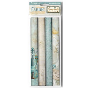 Lot de tissus pour mascarade Stamperia, Fournitures créatives, Fabrication de cartes, Scrapbooking, Embellissements, motifs pour masques, Tissus pour motifs musicaux