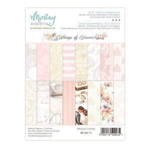 Mintay Always & Forever 6" x 8" Paper Pad,Card Making,Craft Supplies,Wedding Floral Designs Patterns,Double Side Paper Backgrounds Couples
