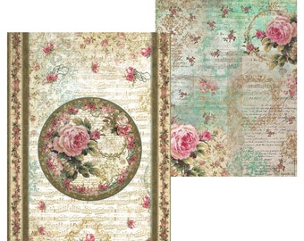 Papier De Riz Stamperia Pour Découpage - Format A4 (21x29.7cm) - Très Fin Et Résistant - Effet Transparent - 2