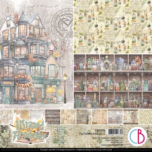 Ciao Bella Wizard Academy 12" x 12" Patterns Scrapbooking Paper Set,Craft Supplies,Magic Fantasy Paper Set,Card Making,Double Sided Paper