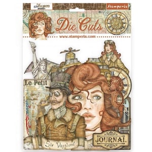 Stamperia Sir Vagabond Aviator Assorted Chipboard Die Cuts, Embellishments,Scrapbooking,Collage,Chipboard Die Cuts,Stamperia Die Cuts Travel