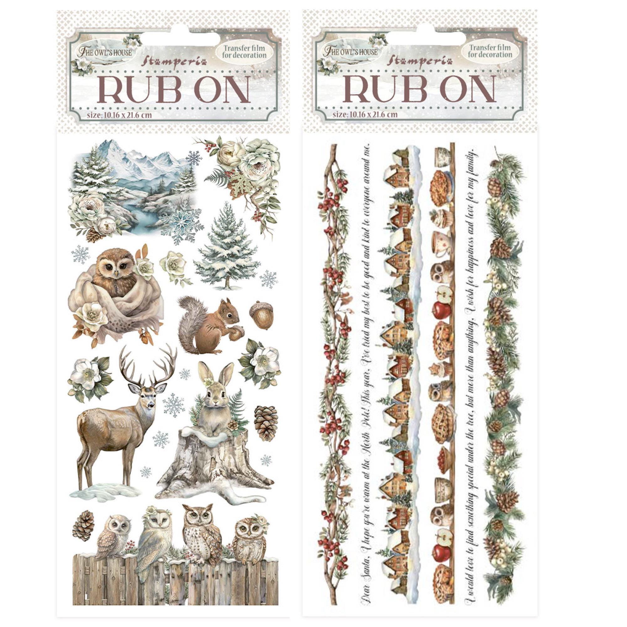 Stamperia  The Owl's House Rub On ,Scrapbook Transfer Rub On ,Crafts Supplies,Collage,Adhesive N