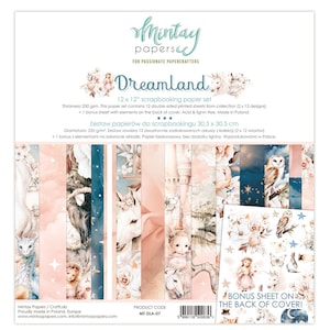 Mintay Dreamland 12" x 12" Scrapbooking Paper Set,Card Making,Craft Supplies, Fairies,Baby,Unicorns,Designs Paper Set,Double Side Paper