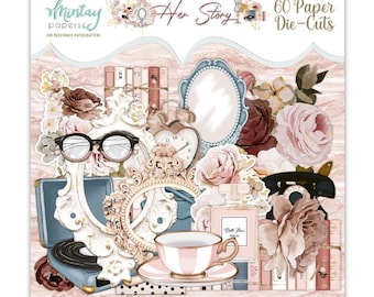 Mintay Her Story Ephemera Embellishments ,Card Making,Craft Supplies,Collage, Glam Woman Journal Elements, Makeup Decorative Paper Lady