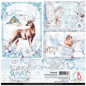 Ciao Bella Winter Journey 8" x 8" Scrapbooking Paper Set ,Craft Supplies Winter Forest Paper,Collage,Card Making,Double Sided Paper New