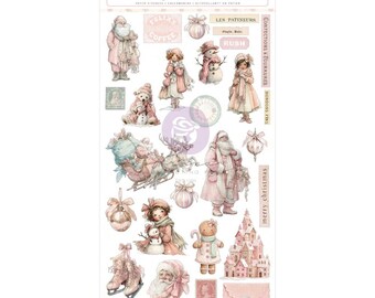 Prima Marketing Christmas Blush Sticker ,Craft Supplies, Card Making ,Noel , Winter  Pastel Pink Christmas
