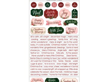 Mintay Paper Season Of Joy 6" x"12 Paper Sticker Words Scrapbook Christmas Noel  Cardstock Sticker Embellishment
