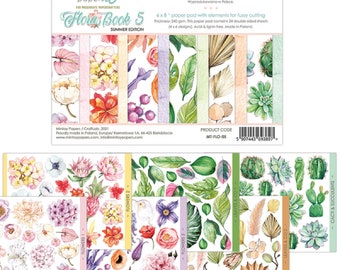 Peut inclure: Un bloc de papier avec 24 feuilles recto verso d'illustrations florales et botaniques. Le bloc mesure 15,2 x 20,3 cm et présente une variété de fleurs, de feuilles, de cactus et de succulentes. Le papier est sans acide ni lignine et fabriqué en Pologne.