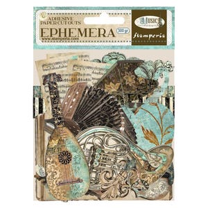 Stamperia Music Ephemera ,Craft Supplies,Card Making,Scrapbook,Vintage Music Angel Adhesive Die Cuts Embellishments Music Ephemera Die Cuts