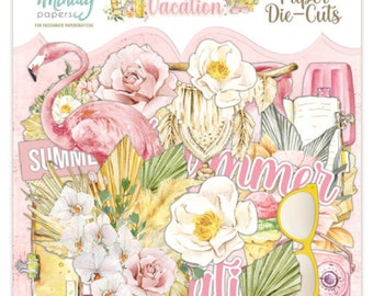 Mintay Vacation Ephemera,Embellishments,Craft Supplies,Collage,Scrapbooking,Card Making,Floral Ephemera,Tropical Summer Ephemera Die Cuts