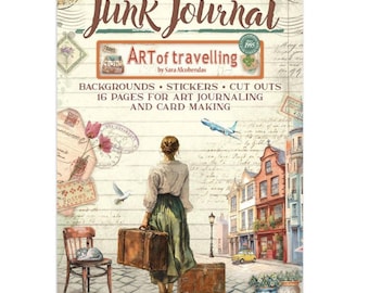 Stamperia Art Of Travelling Junk Journal Stickers Cut-outs Backgrounds,Craft Supplies, Trip Vacation Scrapbooking
