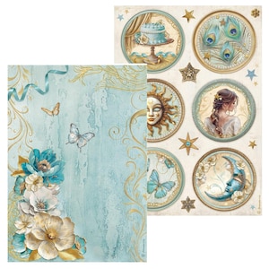 Stamperia Masquerade A4 Rice Paper,Craft Supplies,Card Making,Scrapbooking,Decoupage Paper Rice Paper Mask Music Floral Collage Stamperia