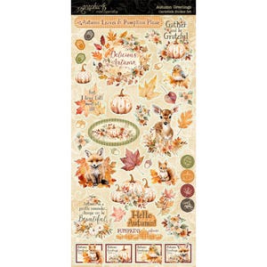 Afbeelding 45 herfstgroeten 6″ x 12″ kartonnen sticker, knutselspullen, kaarten maken, scrapbooking, schattige bosdieren herfst herfst stickerset