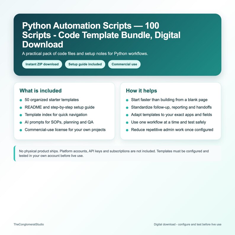 Python Automation Scripts — 100 Scripts - Code Template Bundle, Digital Download image 2