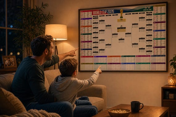 FIFA World Cup 2026 Wall Chart | A1 Poster | All Times AEST | Bracket Tracker | Instant Digital Download