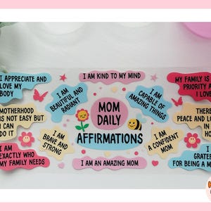 Mom Life, Coffee Cup, Iced Coffee Cup, Glass Cup, Mom Affirmations, Affirmations, Coffee Cup, Glass Tumbler