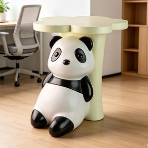 Large Cartoon Panda Cloud Shaped Resin Accent Table, Cute Animal Display Stand, Unique Housewarming Gift, Baby Shower Gift