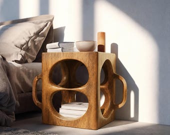 Vintage IKEA 1990s Ramberg Plywood & Glass Square Bedside Table