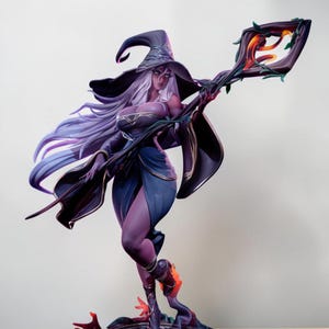 Bruxa Fantástica em STL | Maga em STL | Modelo em Resina com Suportes | Figura de Feiticeira em STL | Arquivos para Impressão 3D | Personagem Fantástica de Alta Qualidade