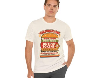 tokenmaxxing-tröja | token maxxing meme-tröja, burgerstack-tröja, output tokens tech humor-tröja