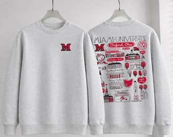 Sudadera universitaria con boceto personalizado, productos de la NCAA, sudadera con capucha con dibujo del campus, regalo de regreso a clases, Universidad Marist, Indiana....