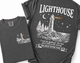 Camiseta con letra de Lighthouse, camiseta para fans de NK, camiseta gráfica de Divide Tour 2026, estética country americana vintage, camiseta de música folk Comfort Colors
