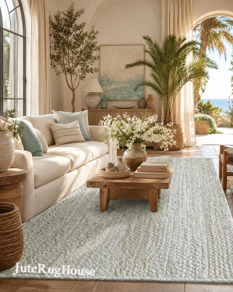 Light Neutral Rug Ivory Area Rug, Neutral Textured Rug, Handwoven Living Room Rug, Cream ...