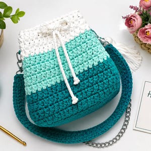Crochet School Bag Pattern | Kids Backpack DIY Tutorial | Crochet Drawstring Bucket Bag Pattern | Handmade Bag PDF | Back to School Gift
