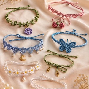 Crochet Choker Pattern Bundle PDF, 25 DIY Necklace Tutorials, Lace, Pearl, Heart & Flower Jewelry Patterns