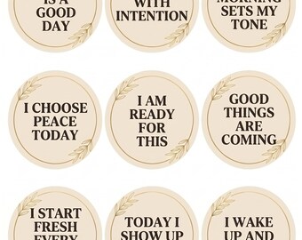 Round Inspirational Phrase Sticker Sheet | Planner Stickers, Quotes