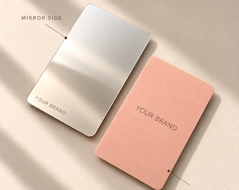 Custom Mirror Business Cards, Personalized Acrylic Mirror Cards, Branded Compact Mirror, Salon Beauty Business Card, Bulk Custom Gift