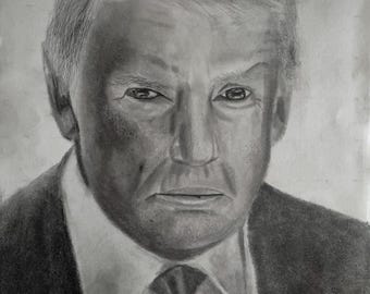 Dessin au crayon de l'impression Donald Trump
