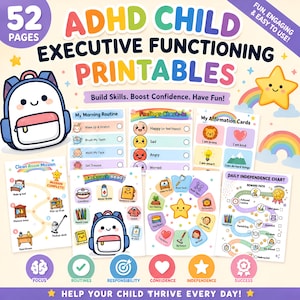 ADHS Kind Exekutive Funktionieren Printables, Verhaltenstabelle, visuellen Stundenplan (digitaler Download)