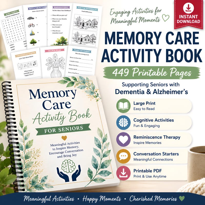 Dementia Activities Book - Etsy