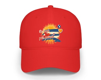De aquí pal mundo baseball cap | sunburst heart stripe design