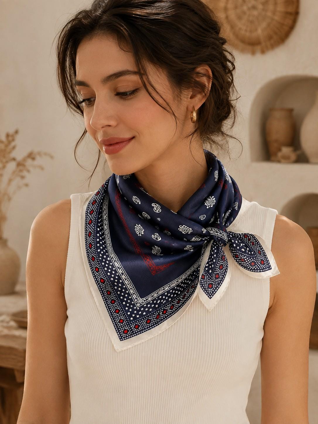 Navy Scarf Silk - Etsy