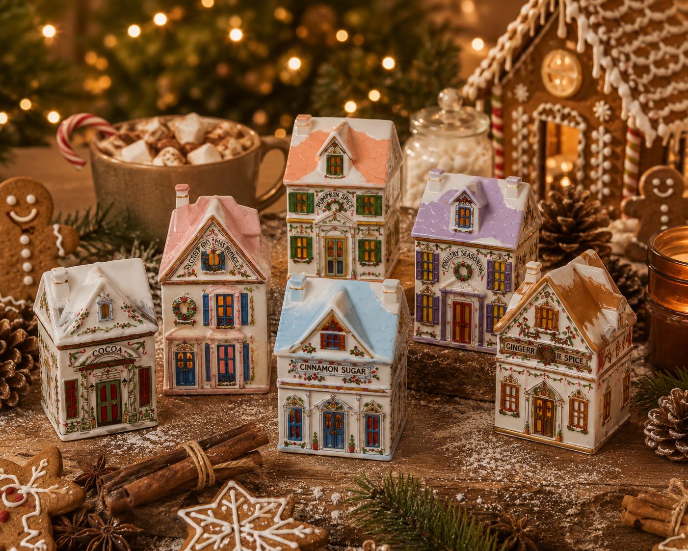 Christmas village houses ceramic