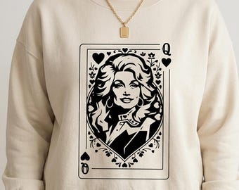 Dolly queen of hearts SVG, PNG & EPS, Vintage Playing Card Design, Retro Valentine Sublimation, T-Shirt  (Digital Download)
