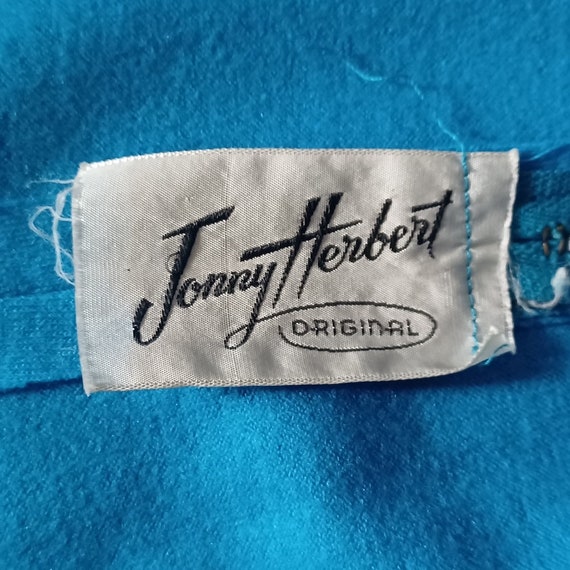 Vintage Jonny Herbert Original 50s Blue Surplice … - image 7