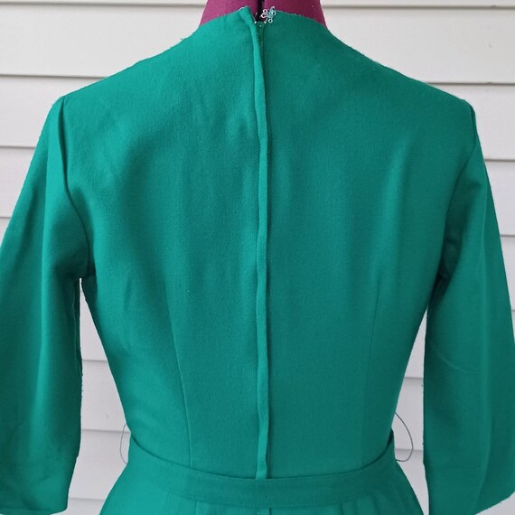 Vintage 50s Emerald Green Size S Belted Office Sl… - image 6