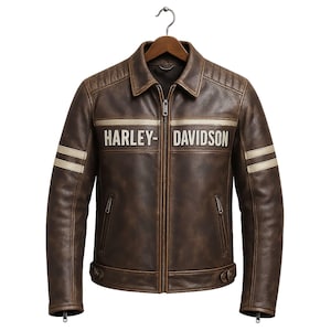 Brown Harley Davidson Leather Jacket - Etsy