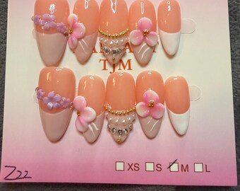 Floral with Bangle press ons