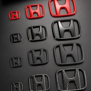 Car Emblem Cover Overlay, Glossy Blackout Auto Badge Trim, Carbon Fiber Style Car Accessories for Civic Accord CRV SUV