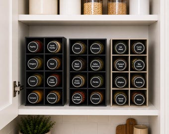 Organizador de especias/soporte para armario de cocina impreso en 3D de PETG